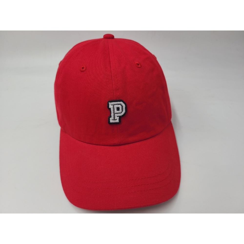 Women Victorias Secret Pink P Logo Strapback Adjustable Hat Cap Cotton Dad Red